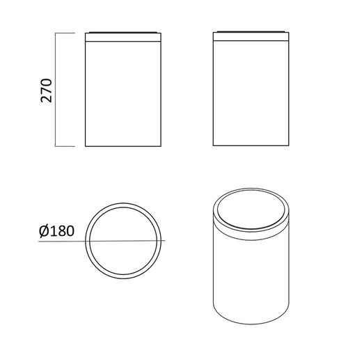 Coș de gunoi POZNAN, 5L, plastic, lemn RJAC025-01WO 