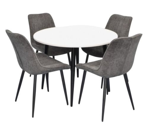 купить Комплект стол и стулья Evelin di Costacurta стол DT-402-3B + 4 стула YTC-055B Dark grey в Кишинёве 