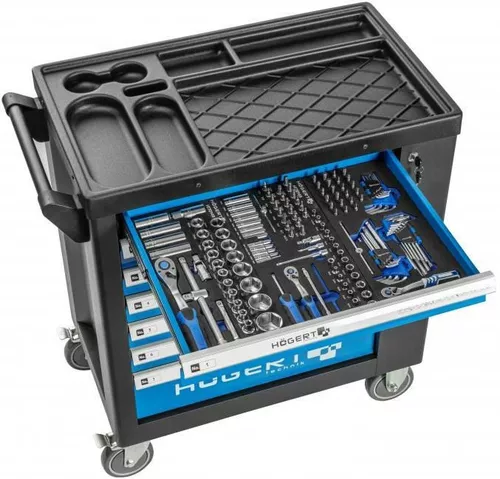 купить Система хранения инструментов Hoegert HT7G050 Тележка инструментальная с 7 ящиками (544 инструмента) в Кишинёве 