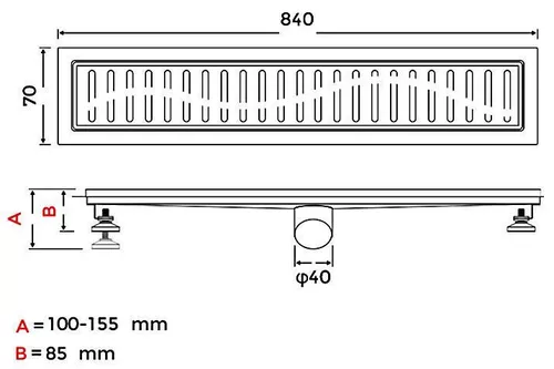 купить Душевой трап Gappo Душевой канал GAPPO G 88007-3 INOX 70x800 в Кишинёве 