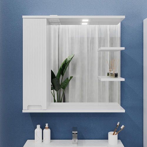 cumpără Oglindă baie Bayro Positano 800x750 левый белый мат în Chișinău 