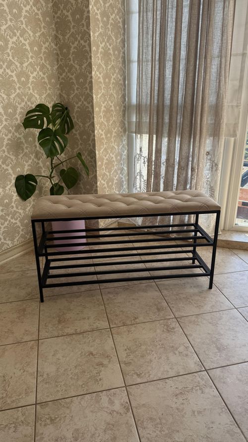 cumpără Raft pentru încălțăminte Nex Home Pantofar 3 nivele, metal, max.150kg, 100x32x52cm, 24 Bej inchis în Chișinău 