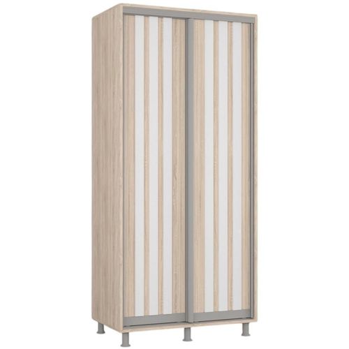 cumpără Dulap Mobildor-Lux Aron cu uși glisante сu lamele (100x60x200H cm) Sonoma în Chișinău 