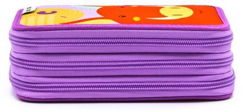 купить Школьный пенал Carioca 42356 Penar pt scoala Pixel purcelus cu 3 sectii в Кишинёве 