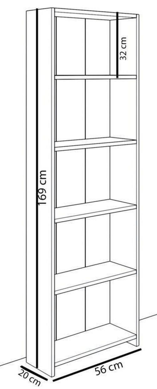 купить Стеллаж Remaks 5 Shelf Oak в Кишинёве 