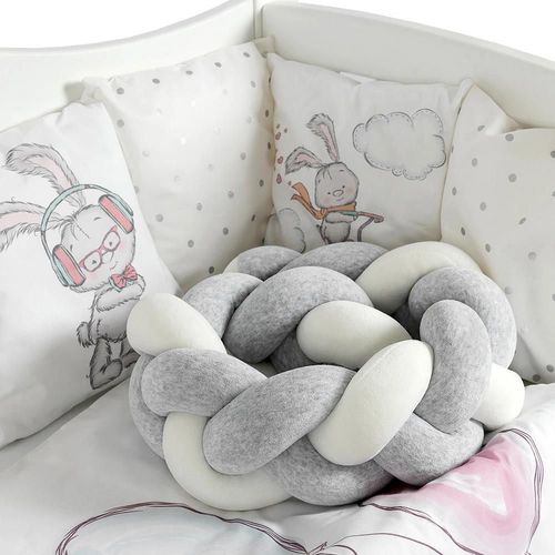 cumpără Lenjerie de pat pentru copii PernaMea Set lenjerie 8 piese Cosita Iepuras Gri (PM.105897/8) în Chișinău 