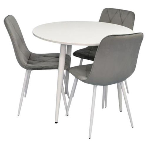 купить Комплект стол и стулья Evelin di Costacurta стол DT 404-5Wh + 3 стула YTC-080Wh Light grey в Кишинёве 