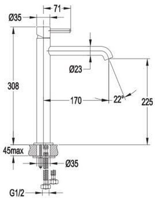 cumpără Baterie lavoar Omnires Y1212GLB Brushed Gold, inalt în Chișinău 