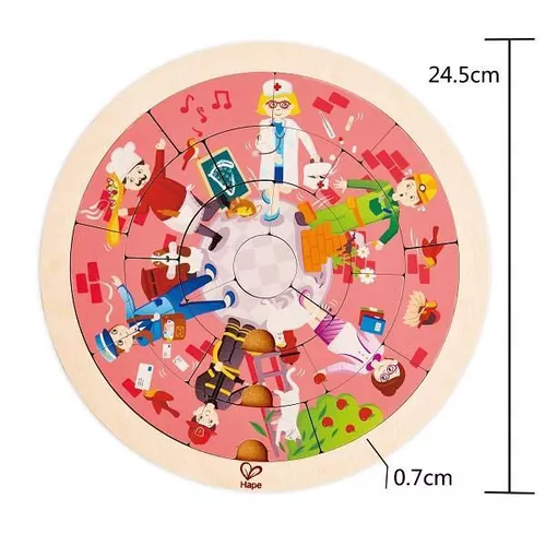 купить Головоломка Hape E1624 Puzzle rotund cu doua fete și meserii в Кишинёве 