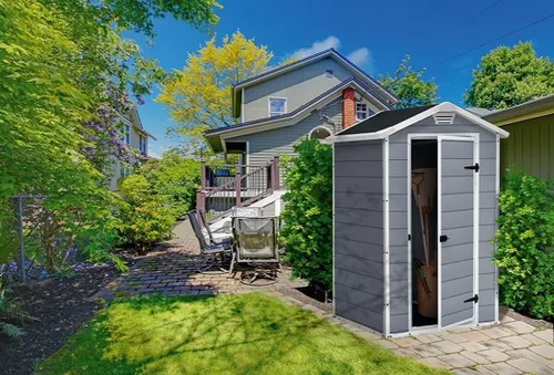 купить Садовый сарай Keter 57720 Manor 4x3, 129x103x196cm, gri/alb в Кишинёве 