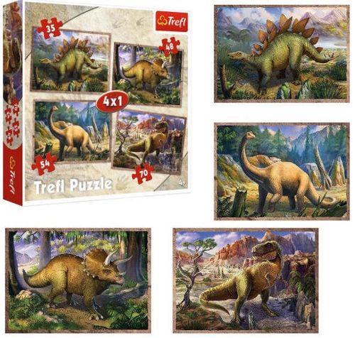 cumpără Puzzle Trefl TR4IN1 Dinozauri 4în1, 207elem în Chișinău 