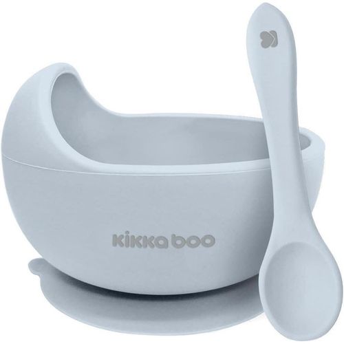 купить Посуда для кормления Kikka Boo 31302040116 Castron cu lingura din silicon Yummy Blue в Кишинёве 