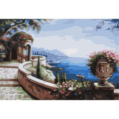 купить Картина по номерам Richi (06889) Mozaic cu diamante Terasa in Capri 40x50 в Кишинёве 