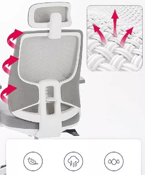 cumpără Fotoliu de birou Deli CDMV02, сетка и обивка, белое în Chișinău 