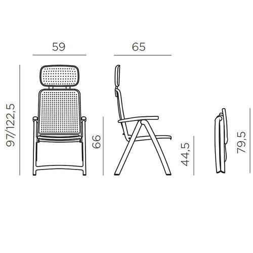купить Кресло складное Nardi ACQUAMARINA BIANCO 40314.00.000 (Кресло складное для сада и террасы) в Кишинёве 