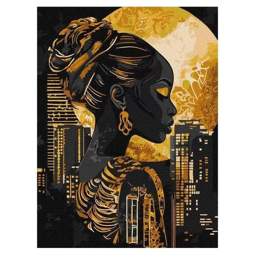 cumpără Tablou pe numere Ideyka (KHO8644) The Gold of Night with extra metallic paints, 30х40 în Chișinău 