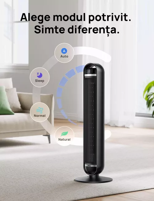 купить Вентилятор напольный DREO Nomad DR-HTF014, 8 viteze, 4 moduri, telecomanda, negru в Кишинёве 