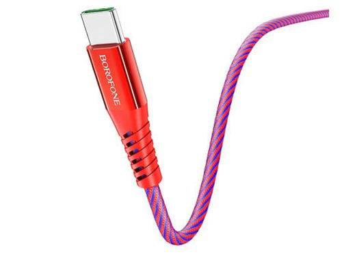 купить Borofone cable BU13 Craft Type-C 5A fast charging data cable Red, 1.2m, nylon, 716941 в Кишинёве 