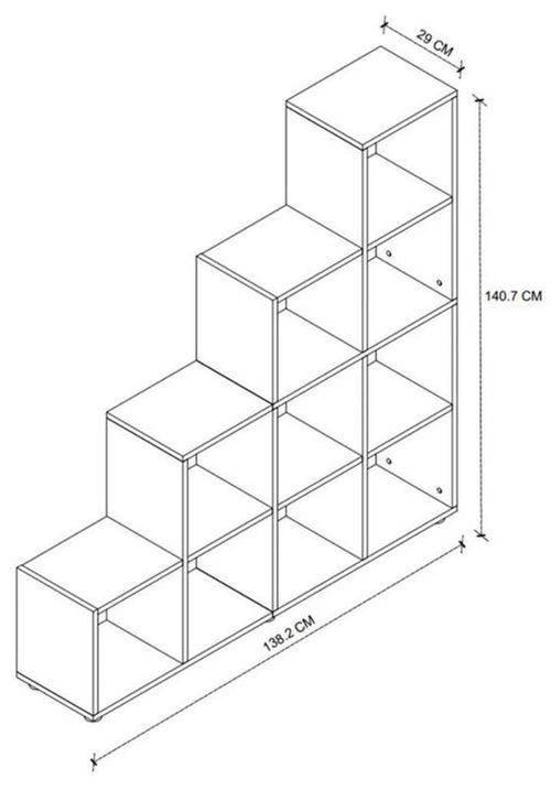 купить Офисный стеллаж Nex Home Лестница, 10 отделений 138x29x140 см, белая (15-13-01) в Кишинёве 