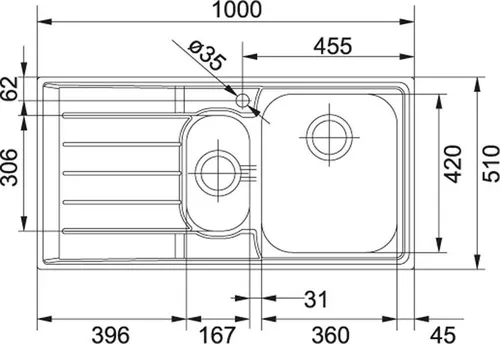 купить Мойка кухонная Franke 101.0040.744 NET 651 в Кишинёве 