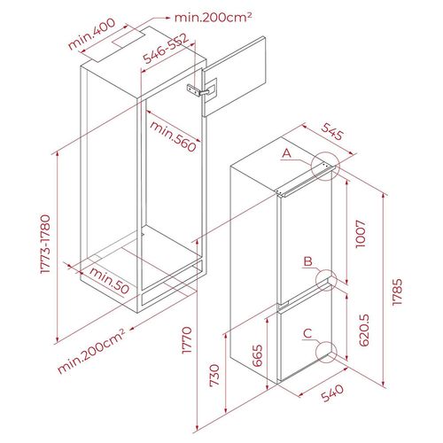 купить Встраиваемый холодильник Teka RBF 73355 FI в Кишинёве 