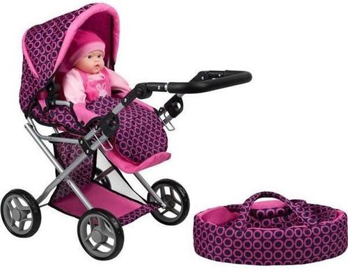купить Кукла PlayTo 33103 коляска для кукол Elsa pink-black в Кишинёве 