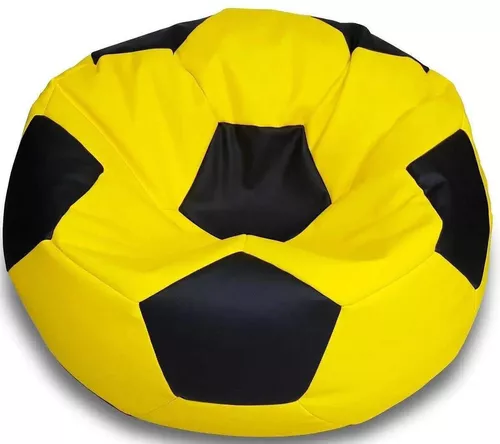 cumpără Fotoliu BeanBag BeanBag BM6033, Minge din piele ecologică Ares, XXL, Galben și Negru în Chișinău 