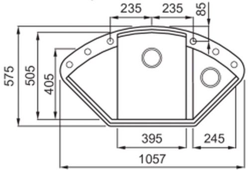 купить Мойка кухонная Elleci EASY CORNER (1057x575 mm) 62 bianco antico в Кишинёве 