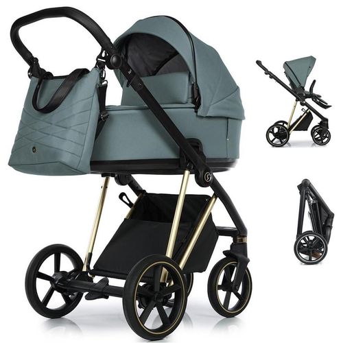 купить Детская коляска Roan Ivi 2.0 Pine Green (Gold, Black Handle) в Кишинёве 