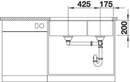 купить Мойка кухонная Blanco Subline 480/320-U (525993) в Кишинёве 
