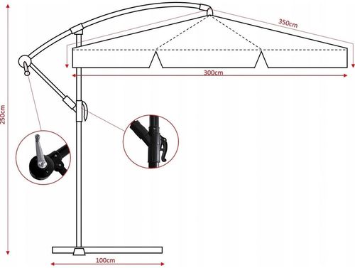 cumpără Umbrelă de gradină GardenLine GAO2866 Beige în Chișinău 