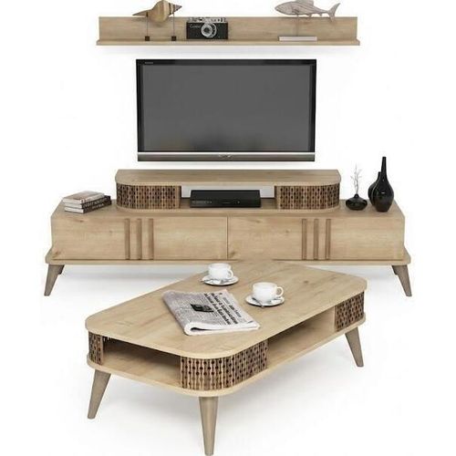 купить Стенка Trendy Eylul Крем (комплект мебели для гостиной) (GTR001278) в Кишинёве 