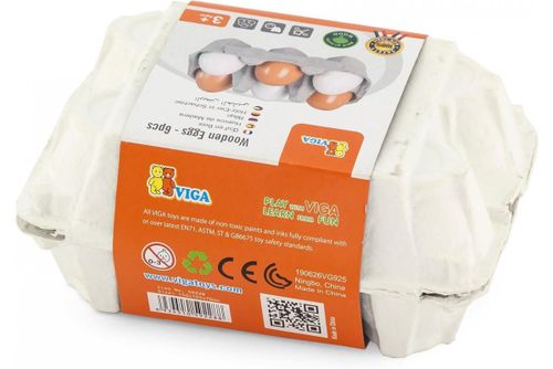купить Игрушка Viga 59228 Wooden Eggs (6pcs) в Кишинёве 