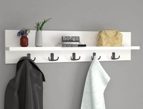 cumpără Cuier pentru haine Nex Home Cu spatiu de depozitare, 80 cm, Alb (21-12-01) în Chișinău 