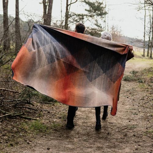 cumpără Textile de casă Ibena 2405/820 Jacquard Decke Luena Dark grey/orange în Chișinău 