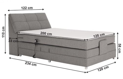купить Кровать Tempo Kondela Gerona New 120x200 (Gray) в Кишинёве 