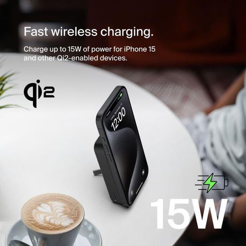 cumpără Acumulator extern USB (Powerbank) Belkin BPD008BTBK 10k Qi2 MagSafe Compatible Powerbank with kickstand, Black în Chișinău 