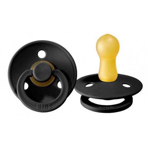 Пустышка латексная круглая BIBS Colour (6-18 мес) Black 