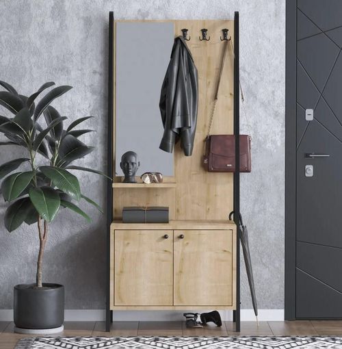 cumpără Mobilă pentru antreu Trendy Lumi Dec0145, StejarNegru, 74x170x35cm (GTR005928) în Chișinău 