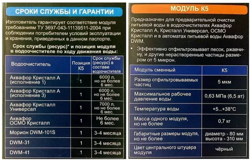 купить Картридж для проточных фильтров Aquaphor K-5 в Кишинёве 