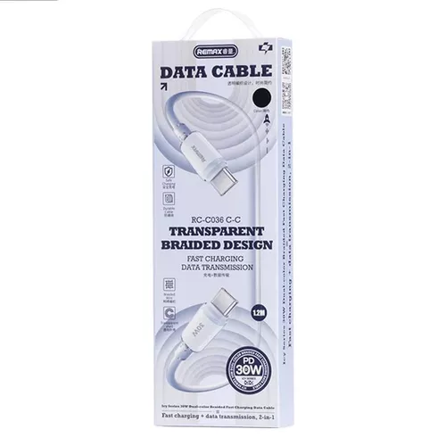 купить Кабель для моб. устройства Remax RC-C036 30W C-C Black в Кишинёве 