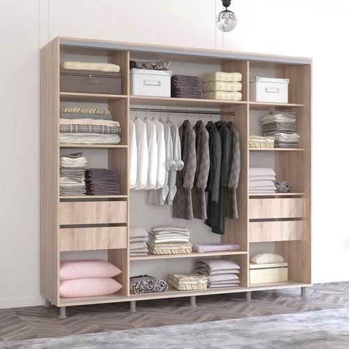 cumpără Dulap Mobildor-Lux Aron uși glisante din oglindă și PAL (250x60x210H cm) Sonoma în Chișinău 