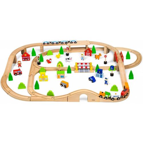 купить Игрушка Viga 50998 Train Set 90pcs в Кишинёве 