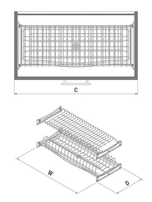 cumpără Uscator pentru vase Starax S-5161-A 800мм антрацит în Chișinău 