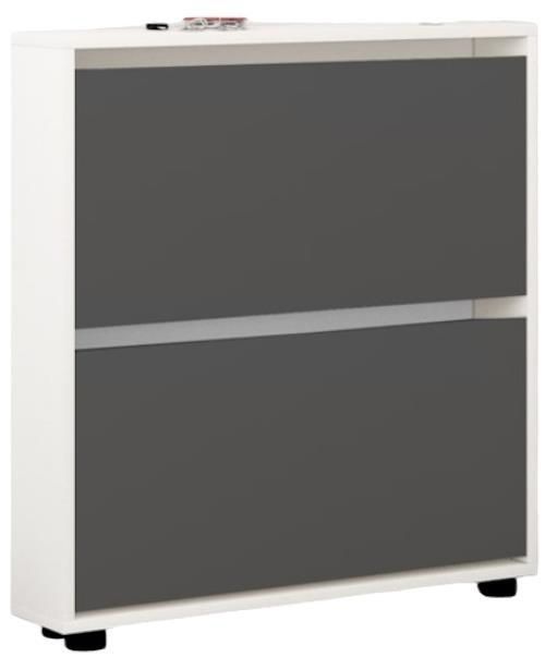 купить Полка для обуви Mobildor-Lux Leo Slim 50x16x86H cm White/Anthracite в Кишинёве 