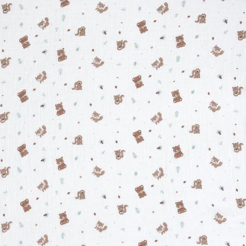 купить Аксессуар для пеленания Premaman PBRKKB-ECR-UNQ Set de 3 pelinci de muselina Regele padurilor, 70x70cm в Кишинёве 