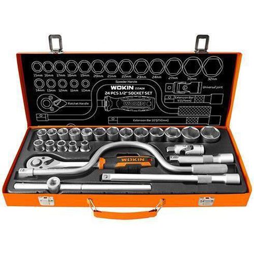 cumpără Set de unelte de mână Wokin Set de 24 de chei tubulare de 1/2 Cr-V (Industrial) (155424) în Chișinău 