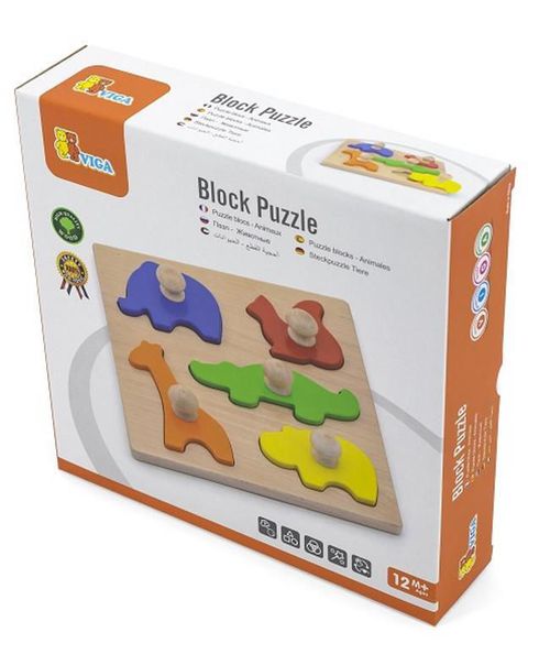 купить Головоломка Viga 50662 Block Puzzle Animals в Кишинёве 