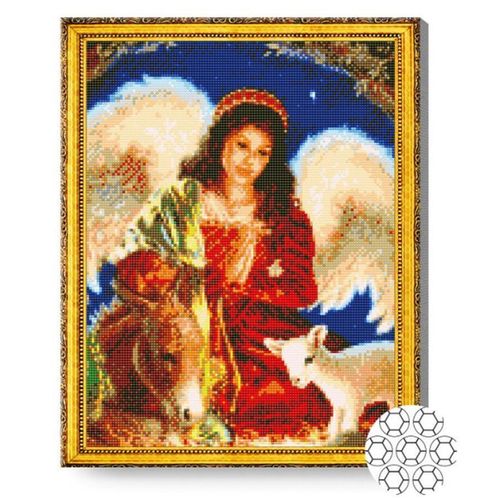 купить Картина по номерам Art Gallery GA74285 Mozaic cu diamante 40x50cm Inger la Craciun в Кишинёве 