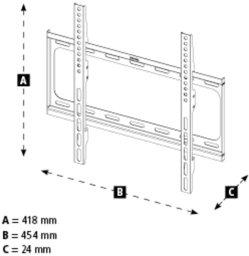 cumpără Suport TV de perete Hama 118068 FIX TV Wall Bracket, 165 cm (65"), black în Chișinău 